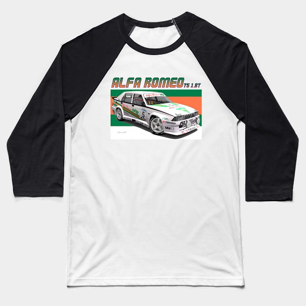 Alfa Romeo 75 Baseball T-Shirt by PjesusArt